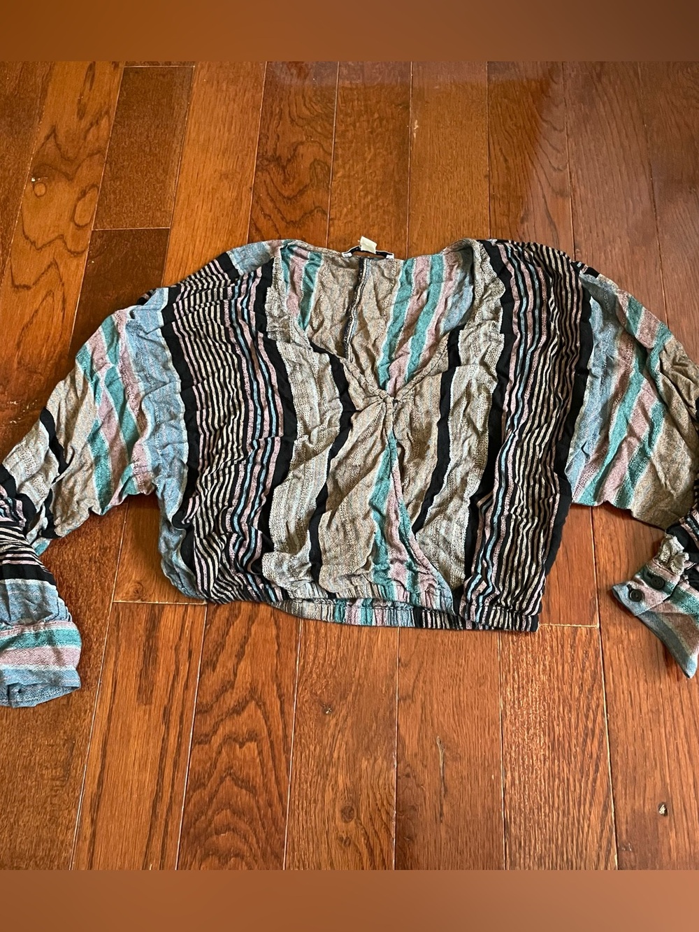 American Eagle multicoloured striped retro blouse